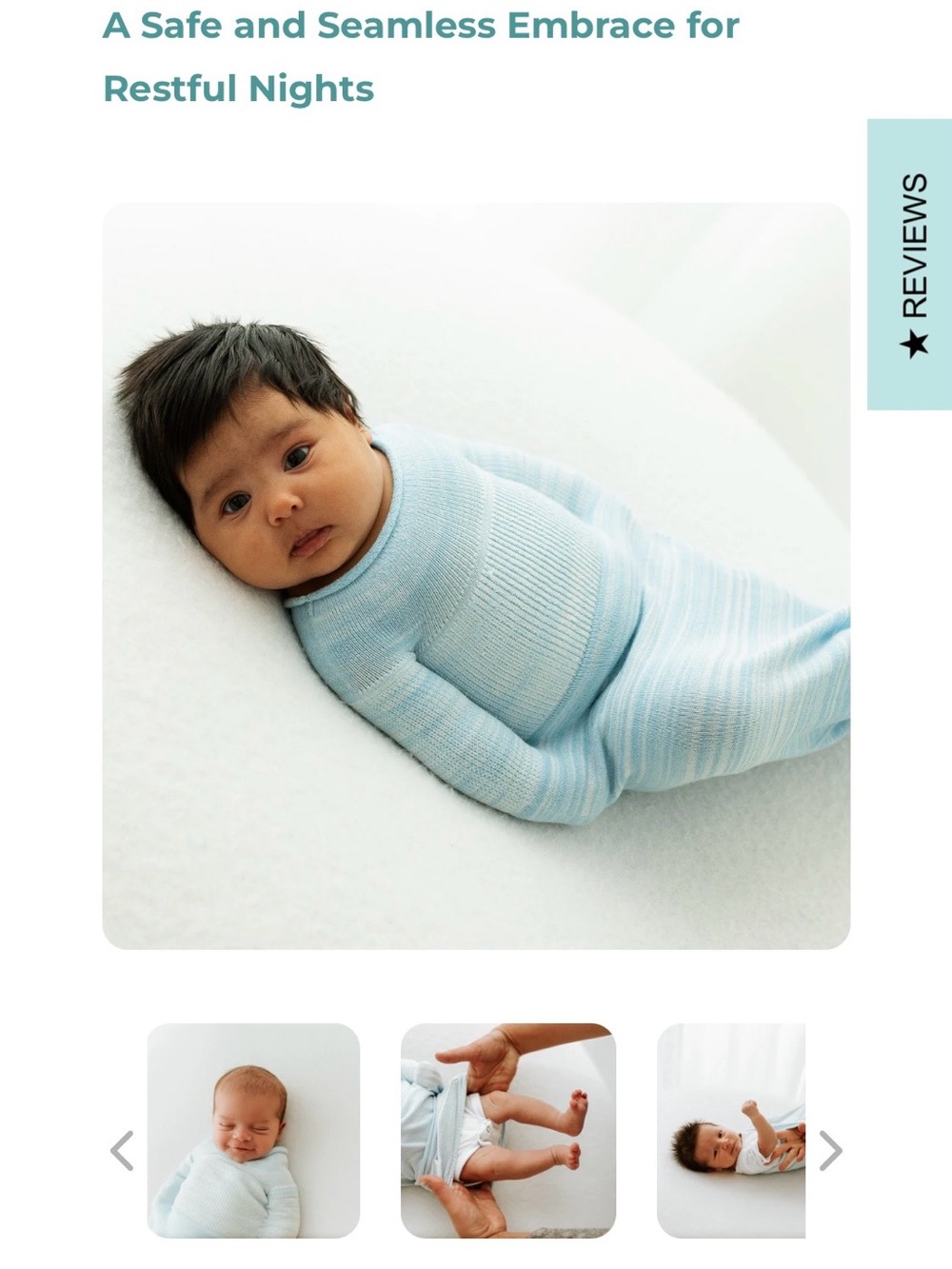Light Blue Swaddelini baby swaddle - Picture 3 of 3